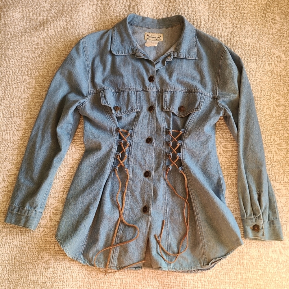 Runaway Bay Vintage Denim Jacket - Women's Medium Jean Jacket - Made in Canada